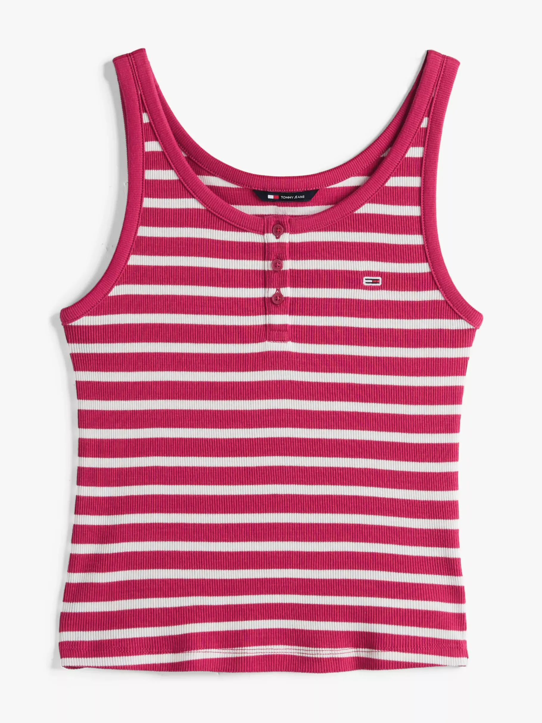 Tommy Hilfiger Geripptes Slim Fit Tanktop BRILLIANT BERRY / STRIPE Discount
