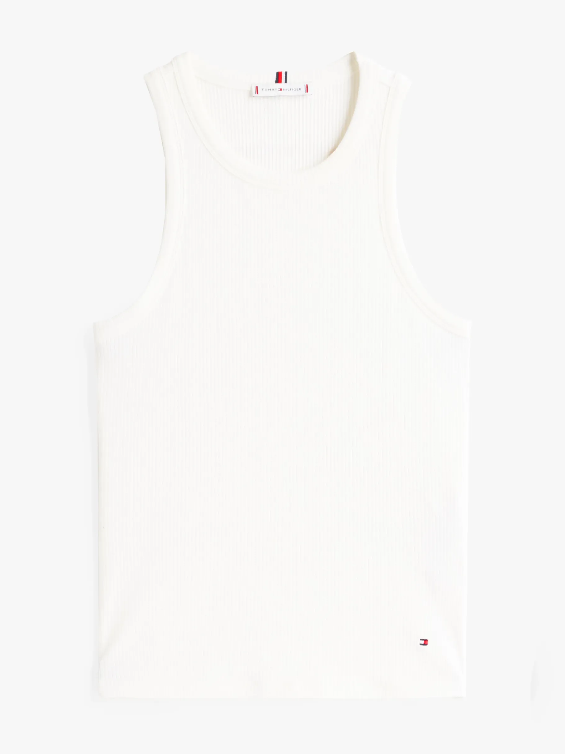 Tommy Hilfiger Geripptes Slim Fit Tanktop ECRU Cheap