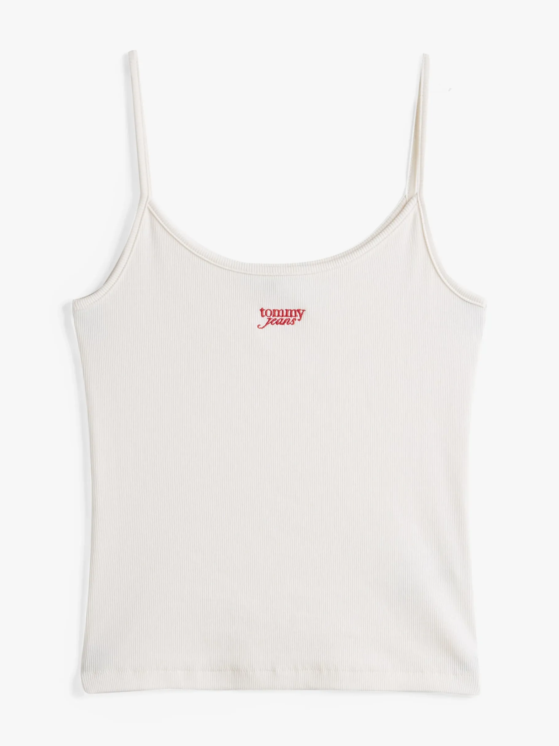 Tommy Hilfiger Geripptes Slim Fit Top mit Spaghettiträgern ANCIENT WHITE Best