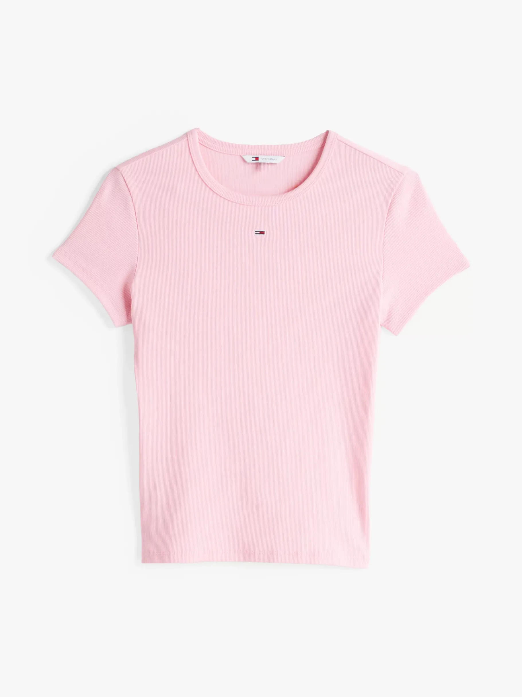 Tommy Hilfiger Geripptes Slim Fit T-Shirt PINK SUGAR Cheap
