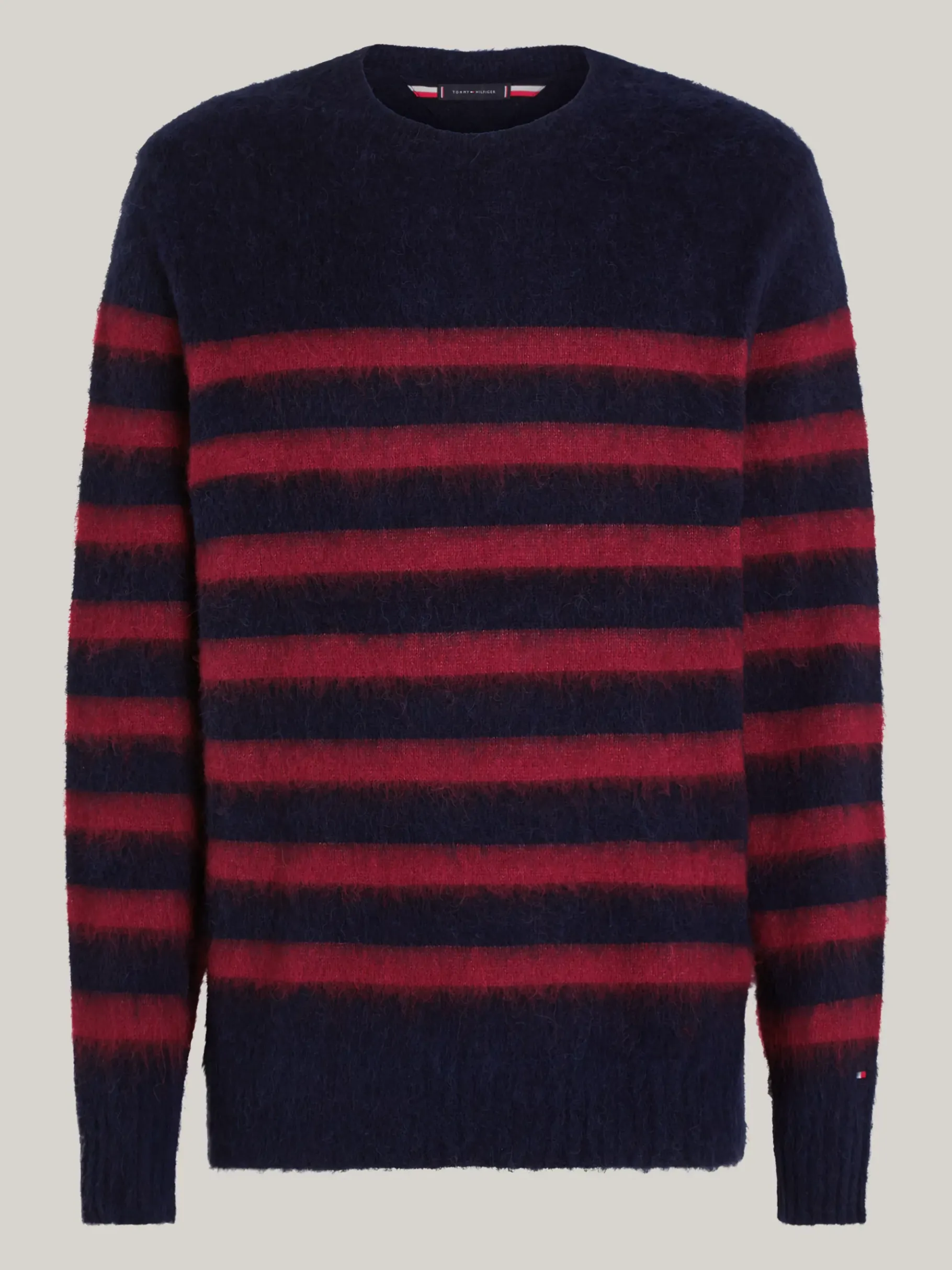 Tommy Hilfiger Gestreifter Relaxed Fit Pullover mit Alpaka DESERT SKY/ ROUGE Discount