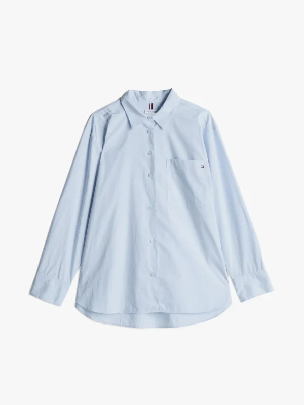 Tommy Hilfiger Gestreiftes Hemd mit Oversized Fit BREEZY BLUE Hot