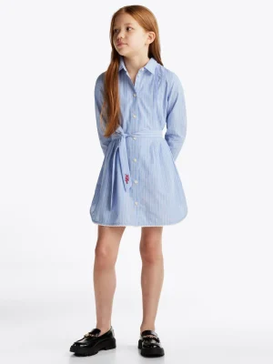 Tommy Hilfiger Gestreiftes Hemdkleid WHITE BASE BLUE SPELL STRIPE Shop