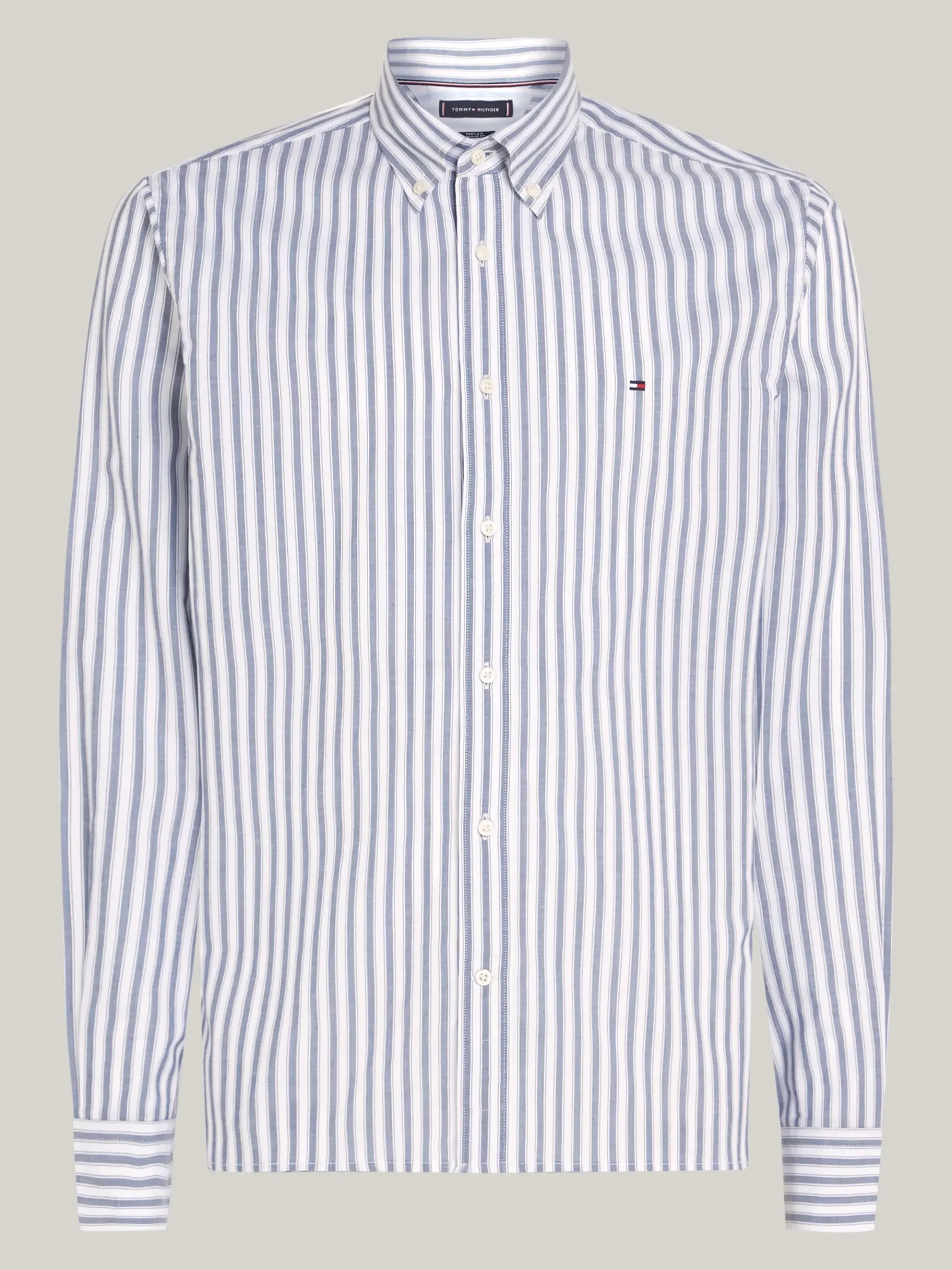 Tommy Hilfiger Gestreiftes Regular Fit Popeline-Hemd AEGEAN SEA / OPTIC WHITE Best Sale