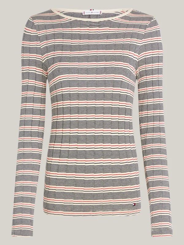 Tommy Hilfiger Gestreiftes Slim Fit Langarmshirt RWB STRIPE Discount