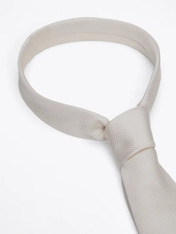 Tommy Hilfiger Gewebte Seiden-Krawatte mit Mikro-Punkten IVORY / WHITE Sale