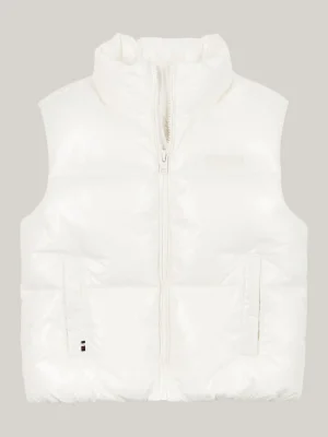 Tommy Hilfiger Glänzende Relaxed Fit Puffer-Weste ANCIENT WHITE Cheap
