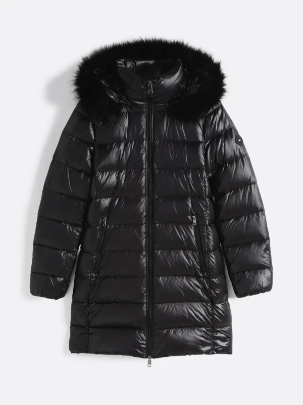 Tommy Hilfiger Glänzender daunengefüllter Puffermantel BLACK Clearance