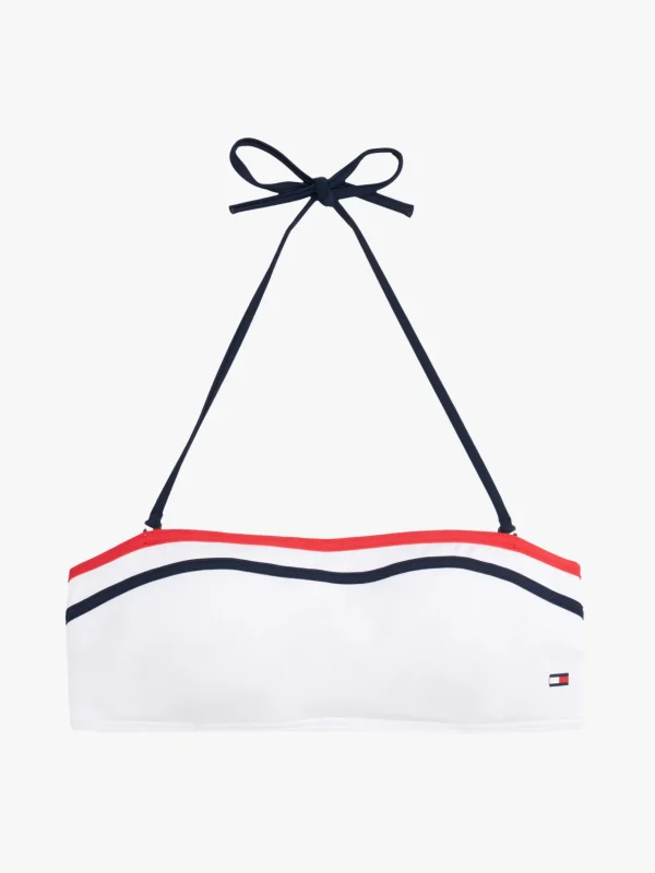 Tommy Hilfiger Global Stripe Bandeau-Bikinioberteil WHITE Online
