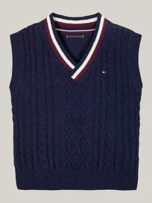 Tommy Hilfiger Global Stripe Chenille-Pullunder DESERT SKY Outlet
