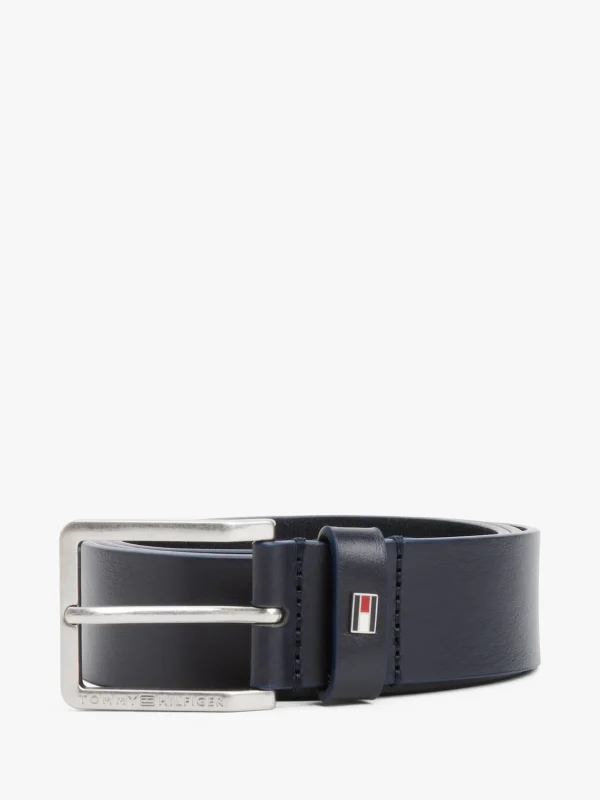 Tommy Hilfiger Gürtel aus strukturiertem Leder SPACE BLUE New
