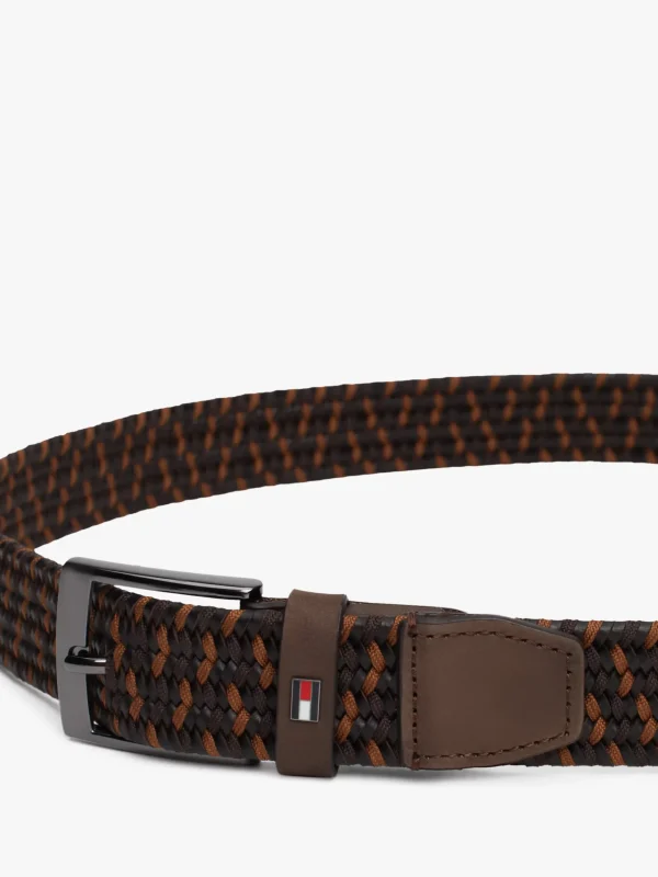Tommy Hilfiger Gürtel mit geflochtenem Design und Flag LEGACY BROWN Cheap
