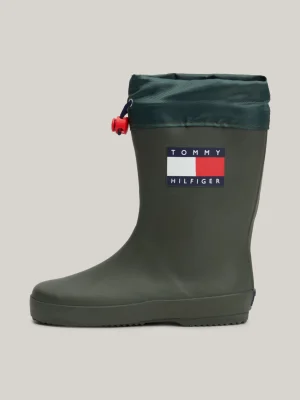 Tommy Hilfiger Gummistiefel mit Tunnelzug und Kordelstopper MILITARY GREEN Discount