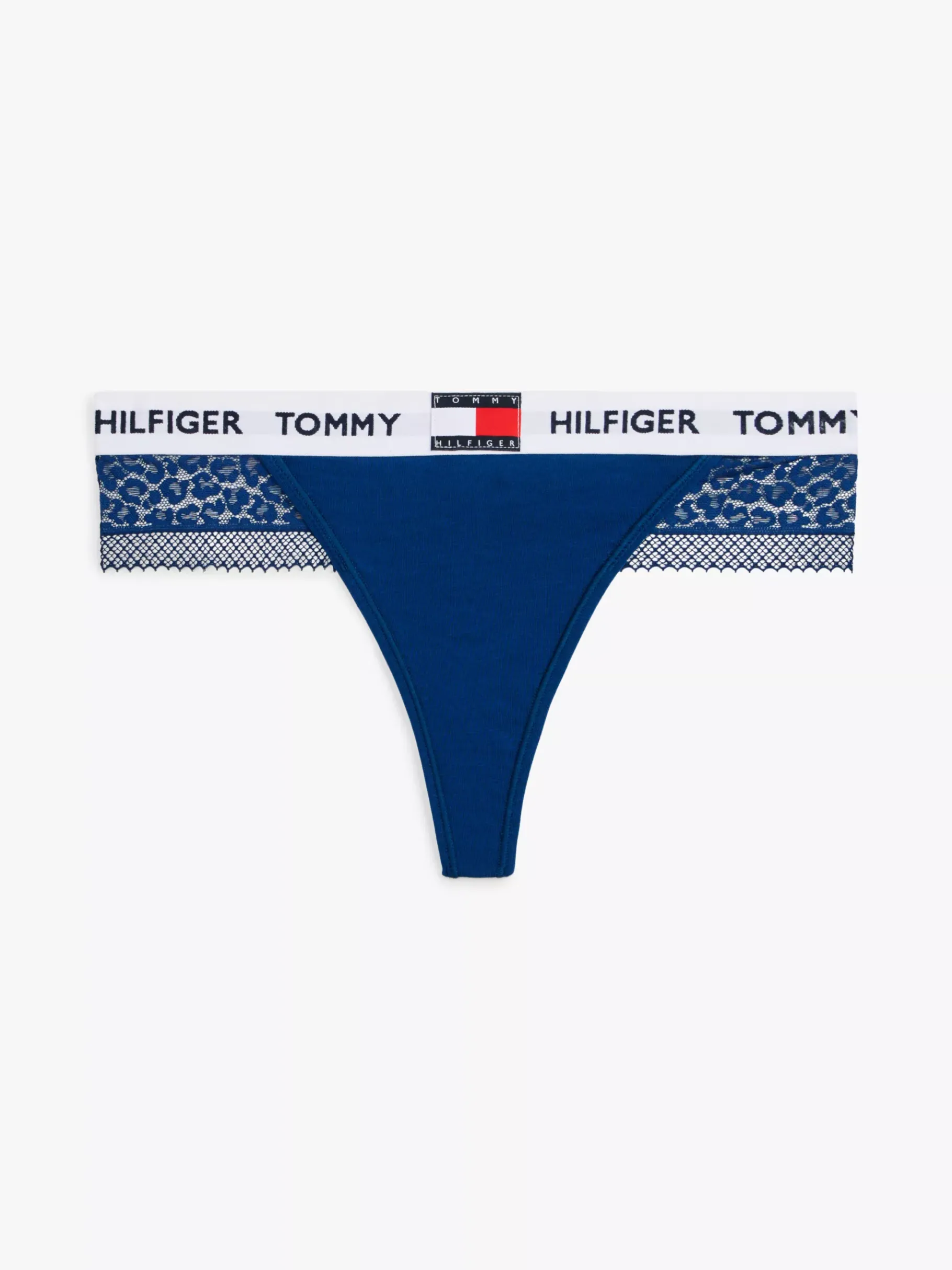 Tommy Hilfiger Heritage String mit Leopardenspitze und Logo DEEP INDIGO Sale