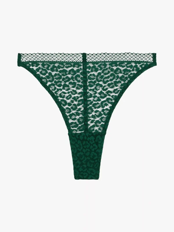 Tommy Hilfiger Heritage String mit Leopardenspitze ORNAMENTAL GREEN New