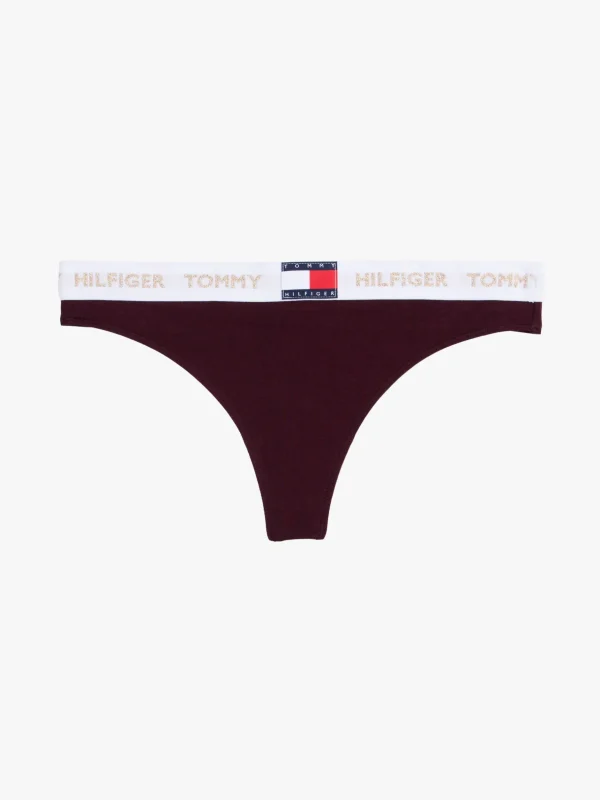 Tommy Hilfiger Heritage String mit Logomuster-Taillenbund DEEP BURGUNDY Discount