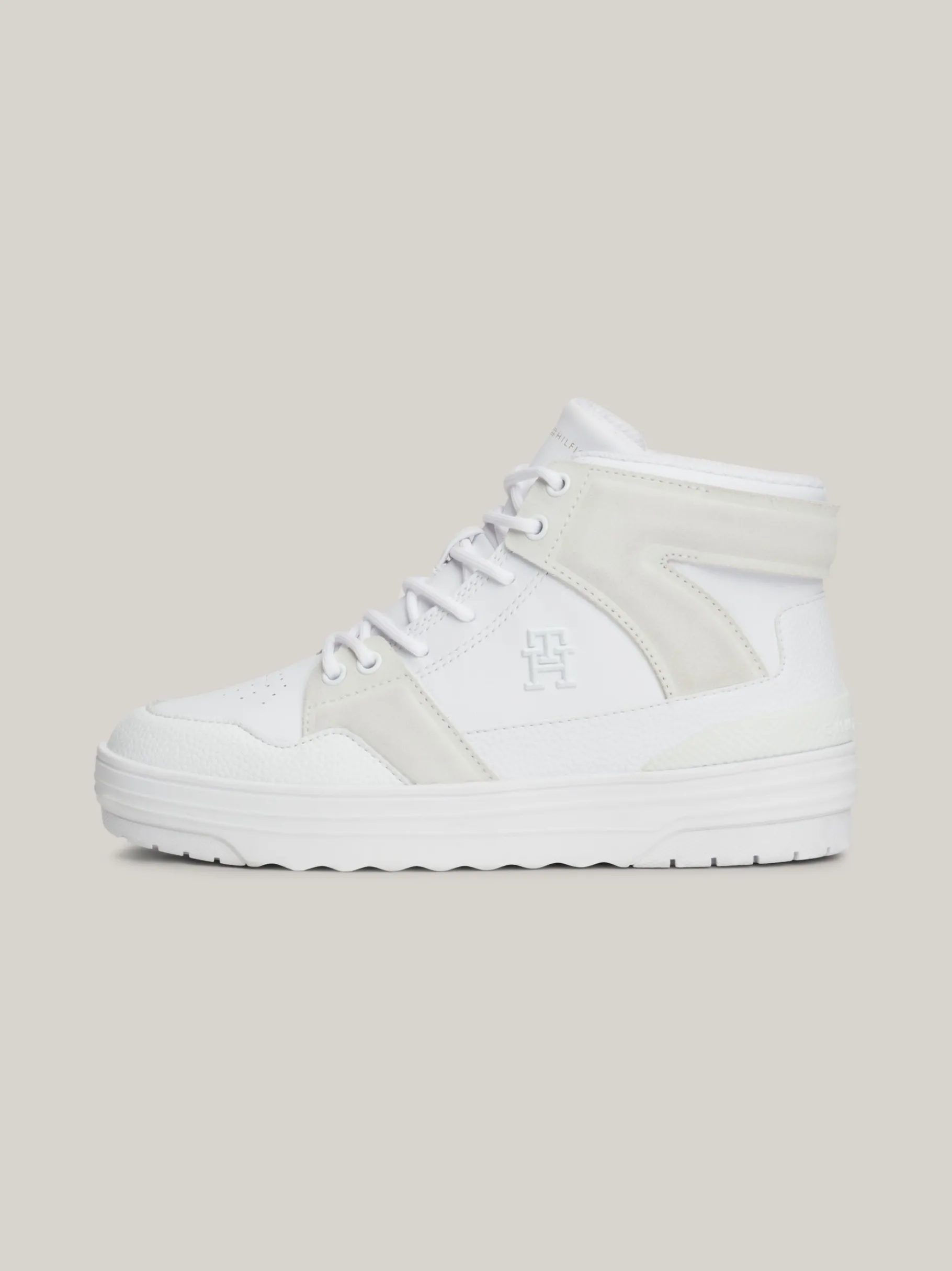Tommy Hilfiger High-Top Basketball-Sneaker aus Leder WHITE Cheap