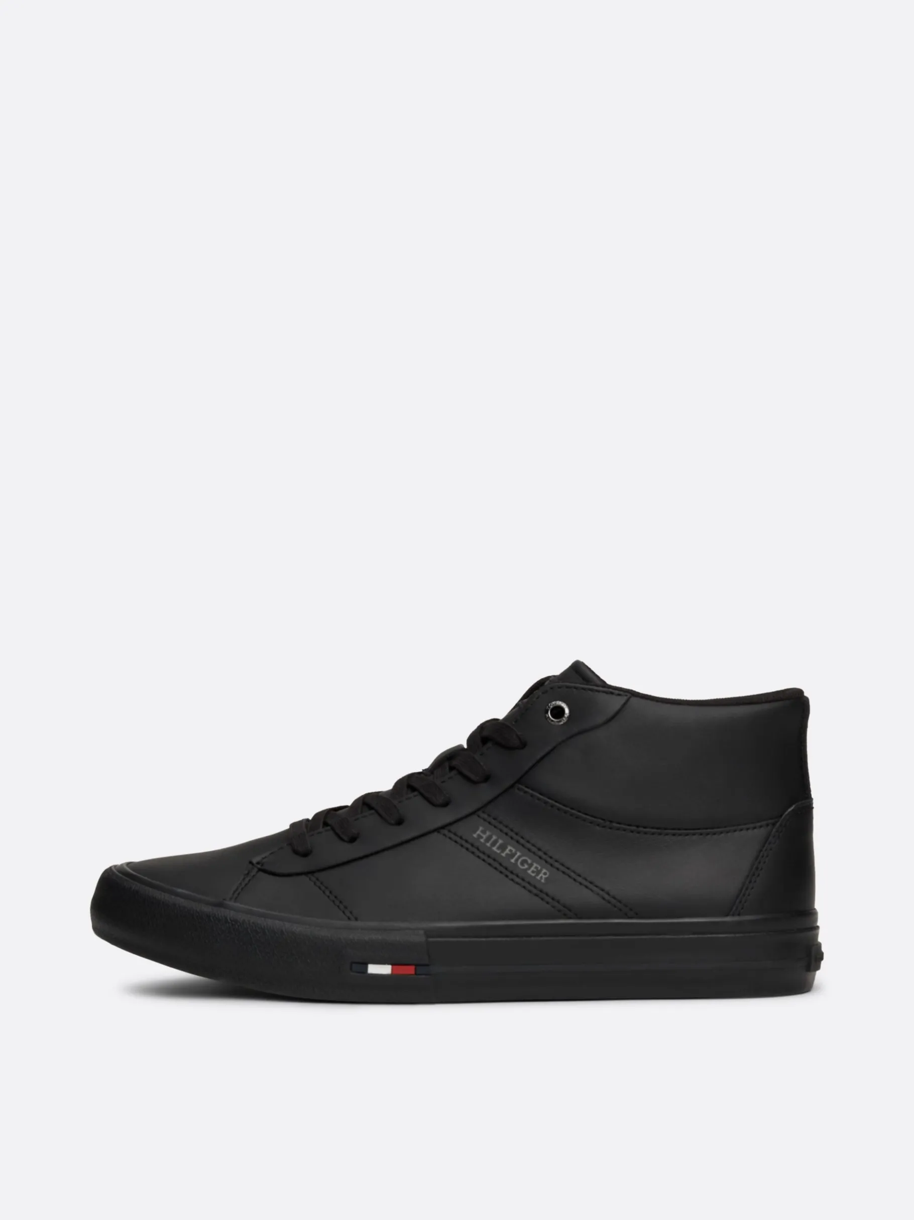 Tommy Hilfiger High-Top Lace-up Ledersneaker BLACK Cheap