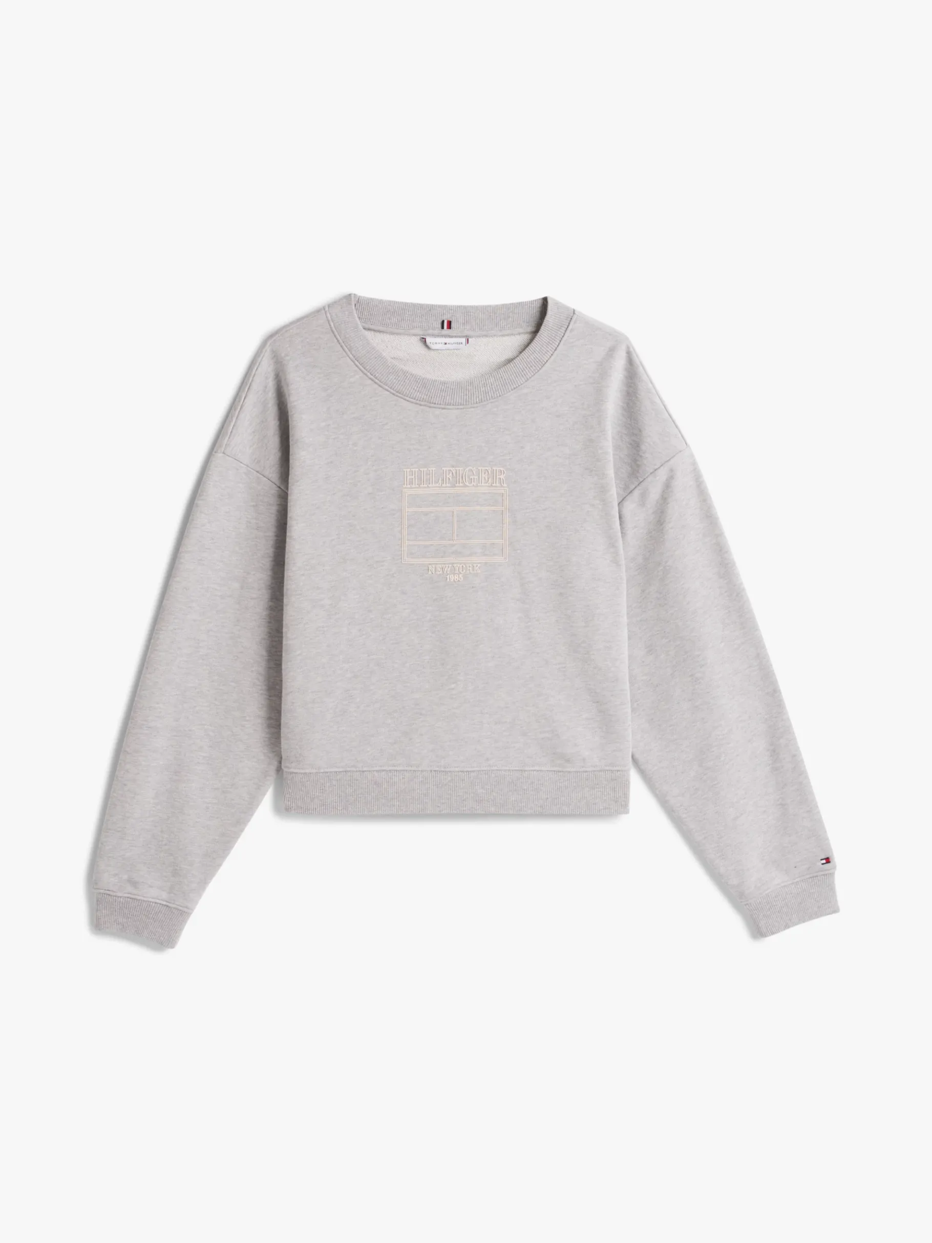 Tommy Hilfiger Hilfiger Flag Rundhalspullover LIGHT GREY HTR Fashion