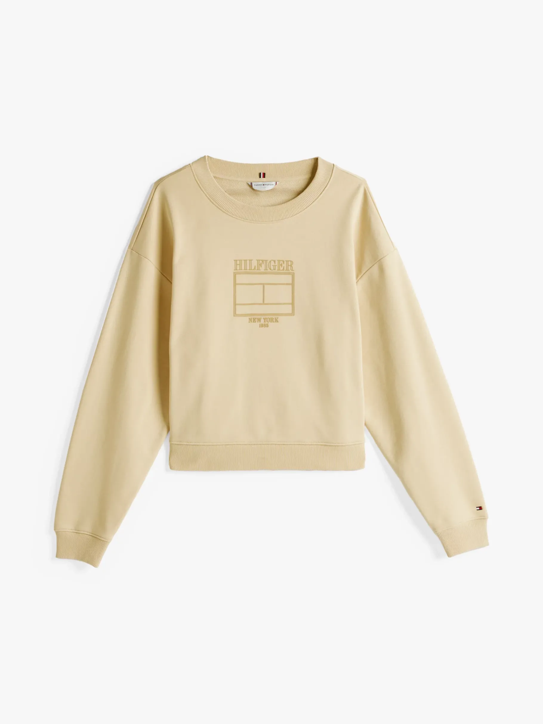 Tommy Hilfiger Hilfiger Flag Rundhalspullover COUNTRY IVORY Best Sale