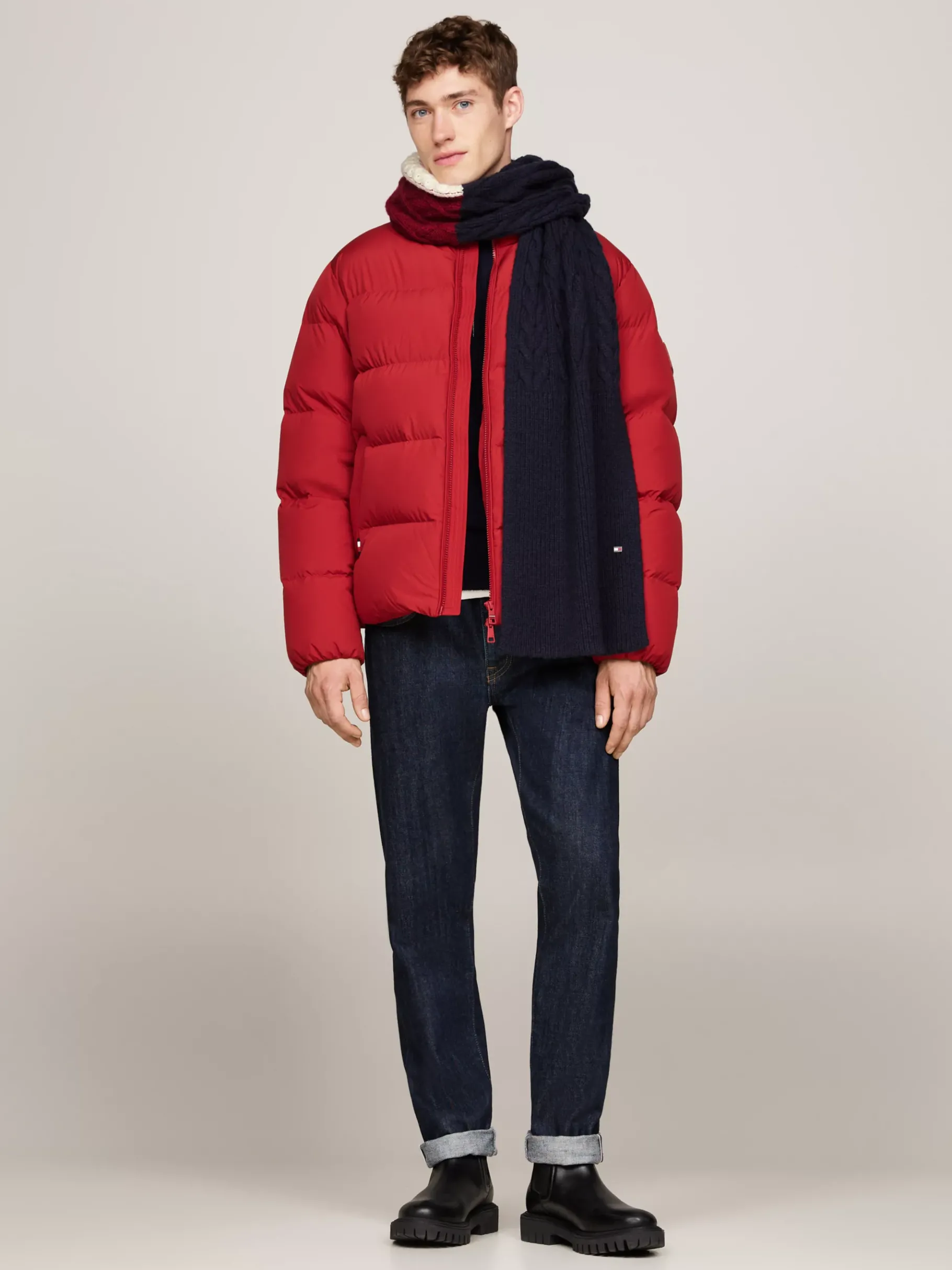 Tommy Hilfiger Hilfiger Flag Schal mit hohem Wollanteil SPACE BLUE Outlet