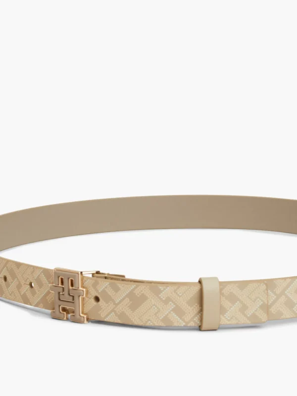 Tommy Hilfiger Hilfiger Logo Ledergürtel BEIGE Cheap