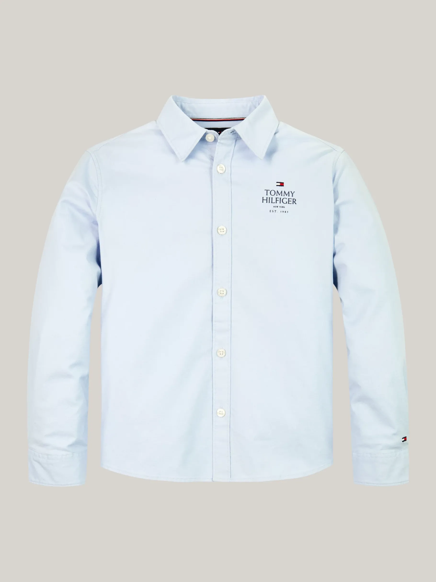Tommy Hilfiger Hilfiger Logo Regular Fit Oxford-Hemd BREEZY BLUE New