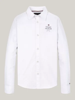 Tommy Hilfiger Hilfiger Logo Regular Fit Oxford-Hemd WHITE New