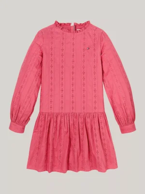 Tommy Hilfiger Hilfiger Monotype Kleid mit Lochstickerei HERITAGE PINK New