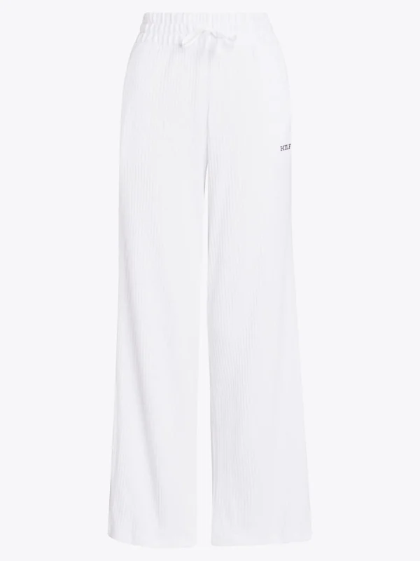 Tommy Hilfiger Hilfiger Monotype Lounge-Hose mit weitem Bein WHITE Fashion