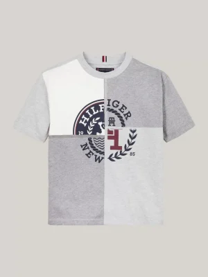 Tommy Hilfiger Hilfiger Monotype T-Shirt mit Spliced-Logo GREYS HEATHER MIX Clearance