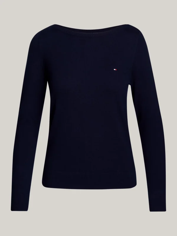 Tommy Hilfiger Jersey-Sweatshirt mit U-Boot-Ausschnitt DESERT SKY Outlet