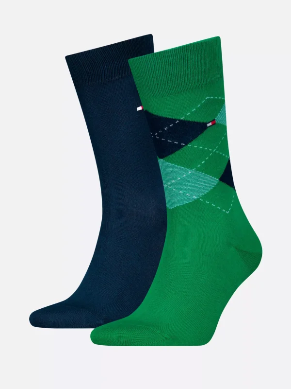 Tommy Hilfiger Karierte Socken GREEN COMBO Online