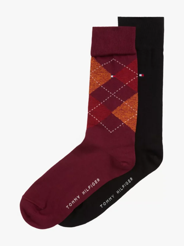 Tommy Hilfiger Karierte Socken DEEP ROUGE Shop