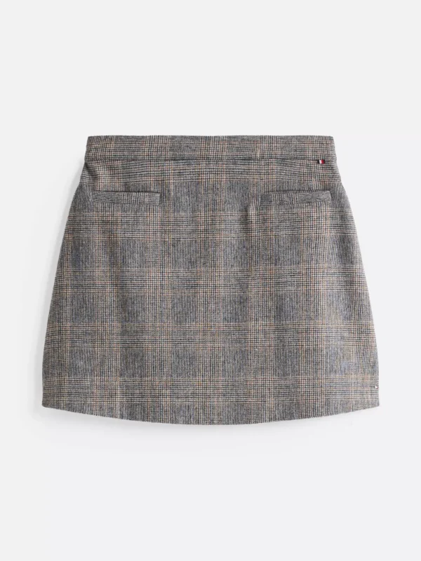 Tommy Hilfiger Karierter Minirock mit hohem Wollanteil GREY BROWN CHECK Shop