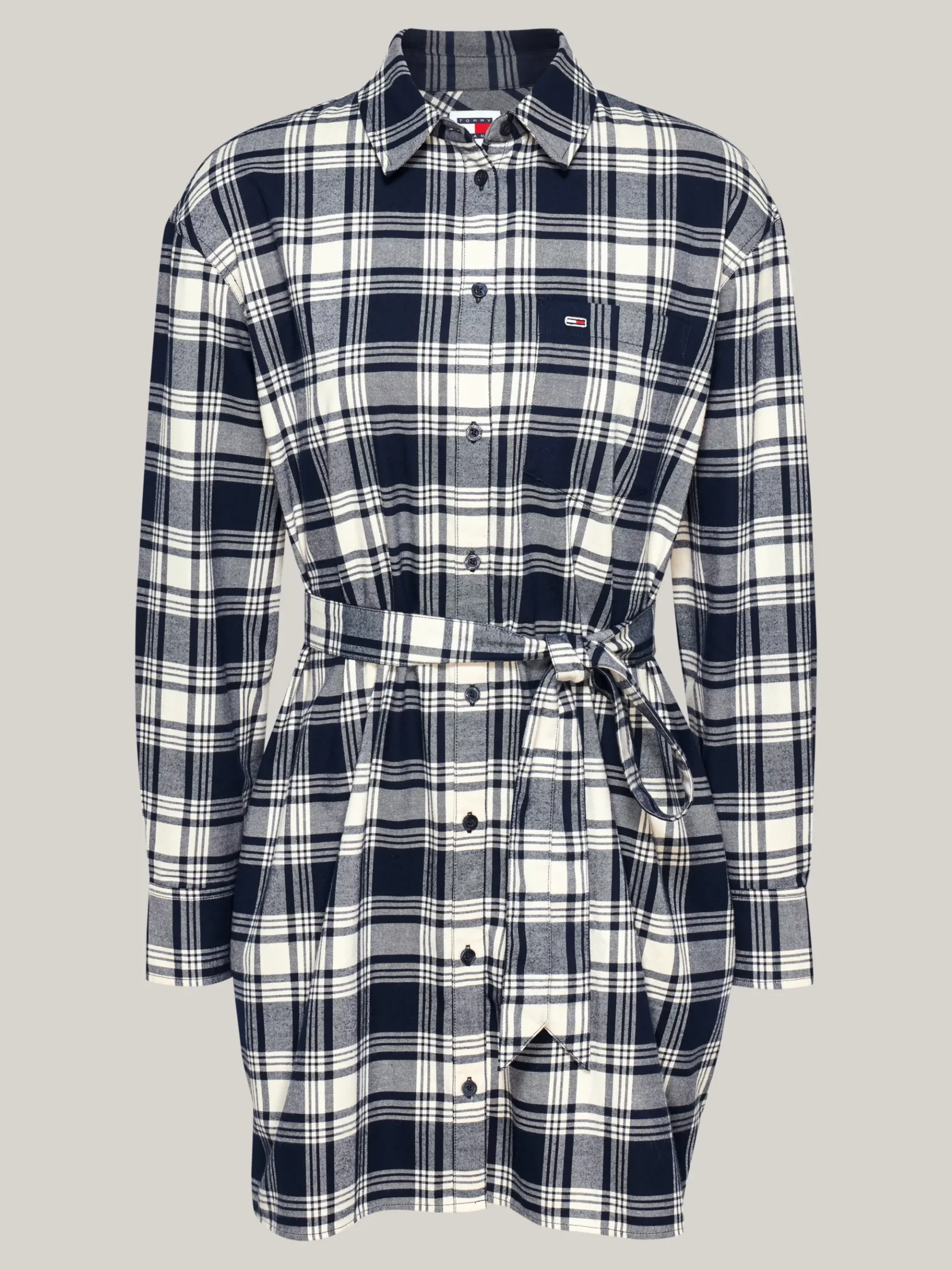 Tommy Hilfiger Kariertes Relaxed Fit Hemdkleid mit Gürtel WINTER CHECK Fashion