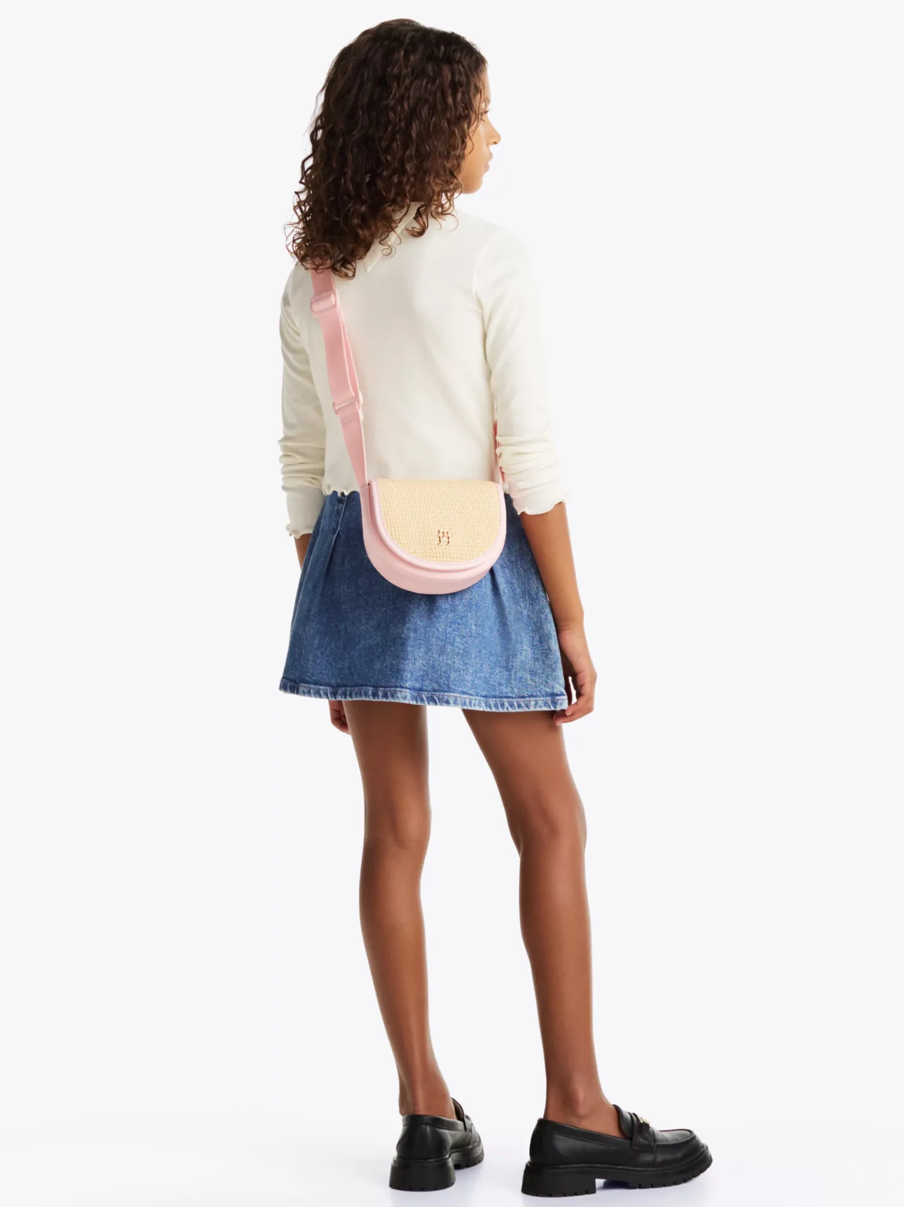 Tommy Hilfiger Kids Crossbody-Tasche mit gewebter Klappe PRECIOUS PINK RAFFIA Best Sale