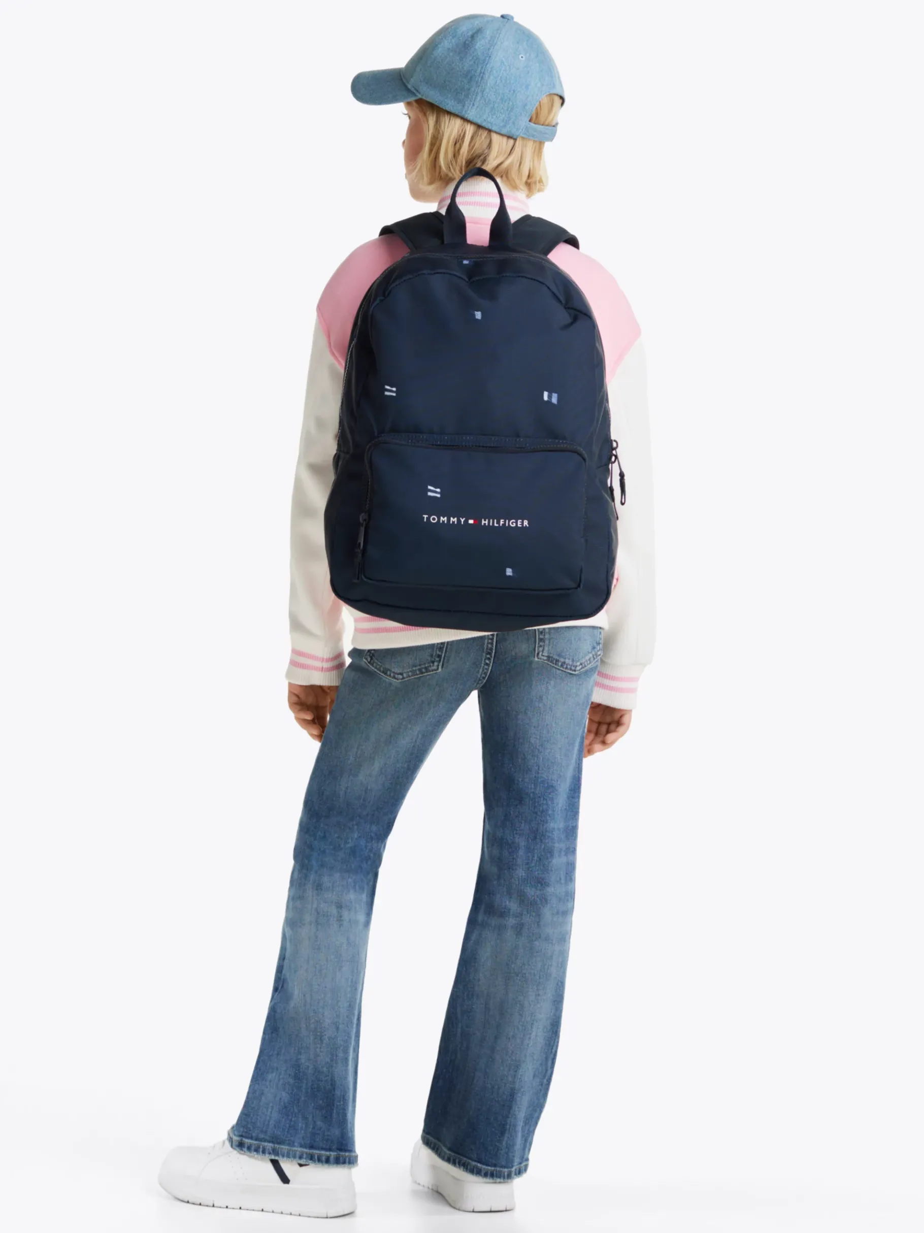 Tommy Hilfiger Kids Essential Rucksack mit Flaggen-Print SPACE BLUE FLAG ALLOVER Outlet