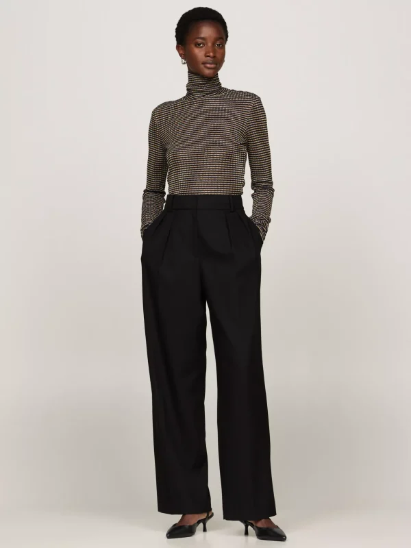 Tommy Hilfiger Kitten Heel aus Leder mit TH-Monogramm BLACK Hot