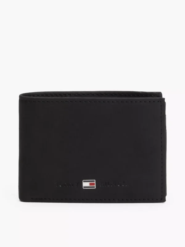 Tommy Hilfiger Kleine Lederbrieftasche BLACK Clearance