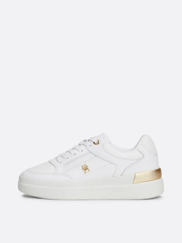 Tommy Hilfiger Klobiger Court-Sneaker mit TH-Monogramm WHITE Clearance