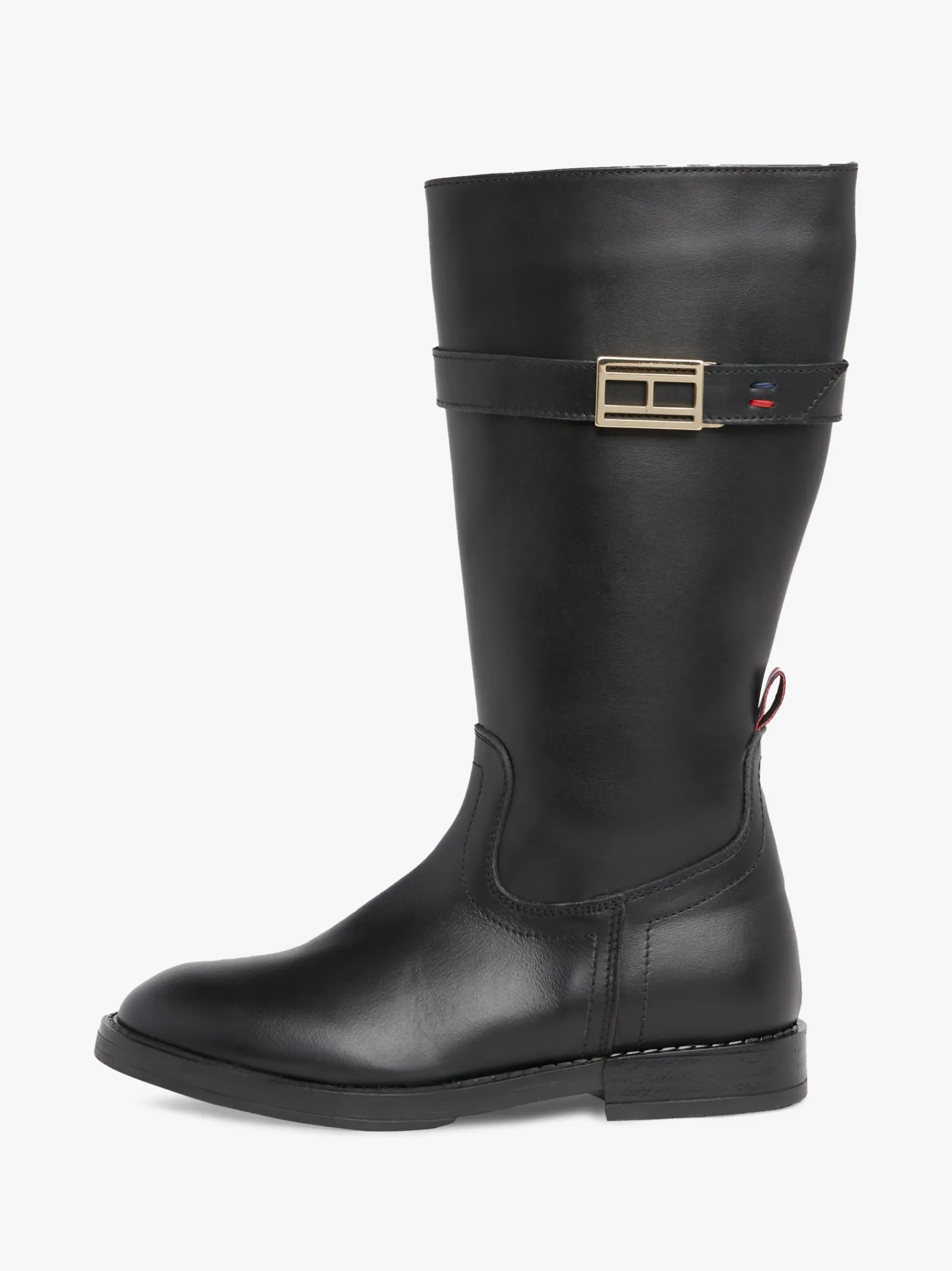 Tommy Hilfiger Kniehoher Lederstiefel mit Schnalle BLACK Fashion