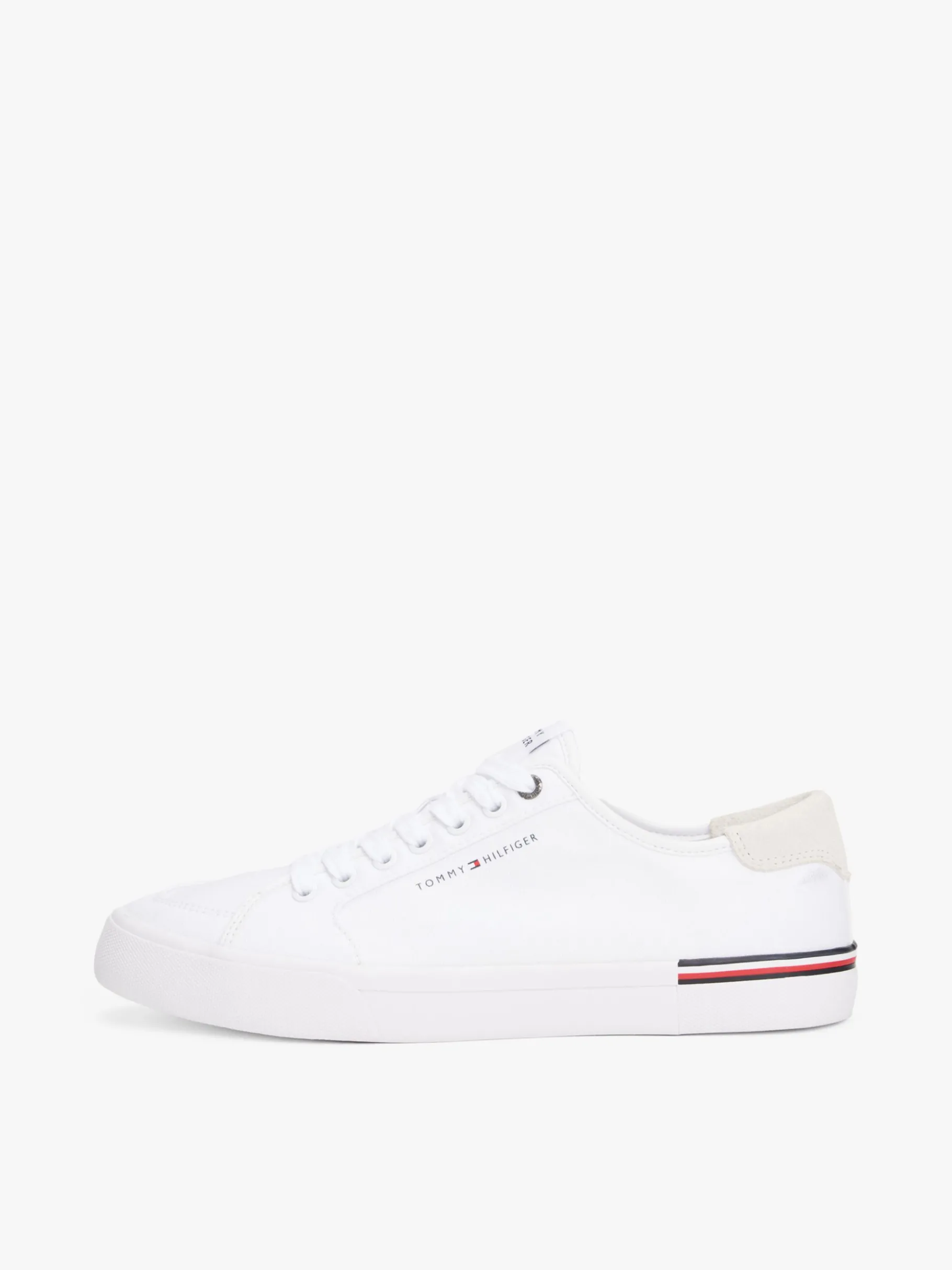 Tommy Hilfiger Kontrast-Sneaker mit Logo-Patch WHITE Best Sale