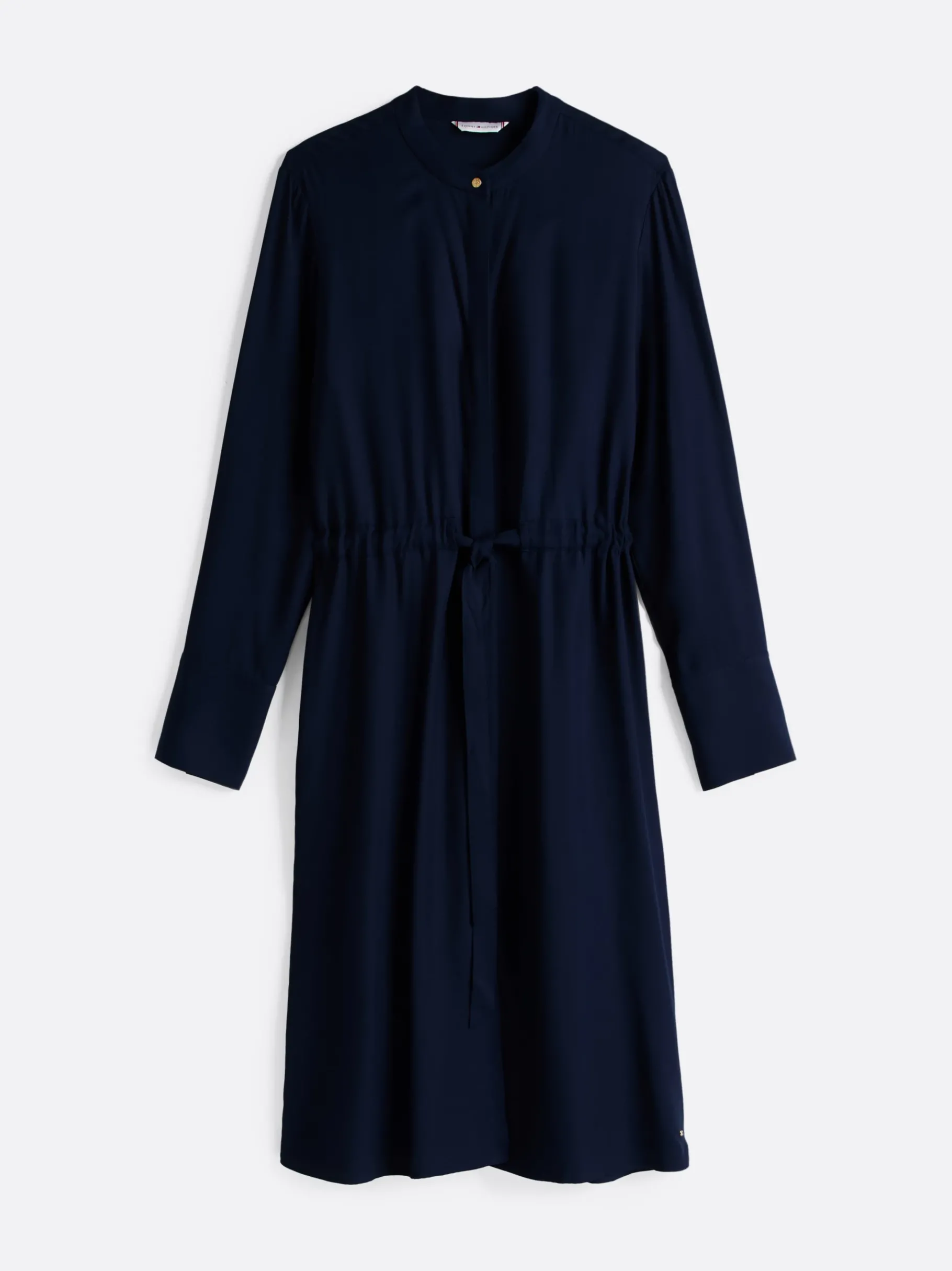 Tommy Hilfiger Kragenloses Hemdkleid in Midi-Länge DARK NIGHT NAVY Online