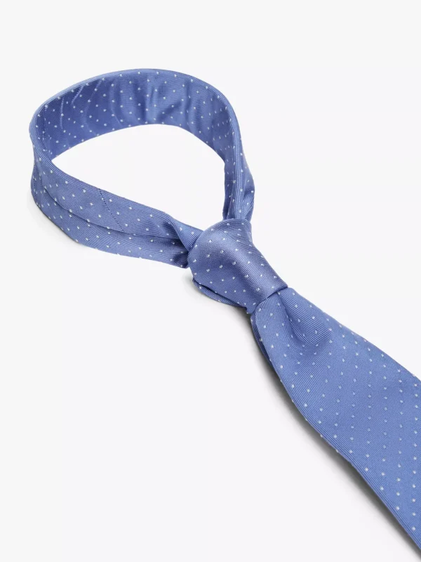 Tommy Hilfiger Krawatte aus reiner Seide mit Punktemuster LIGHT BLUE/WHITE New