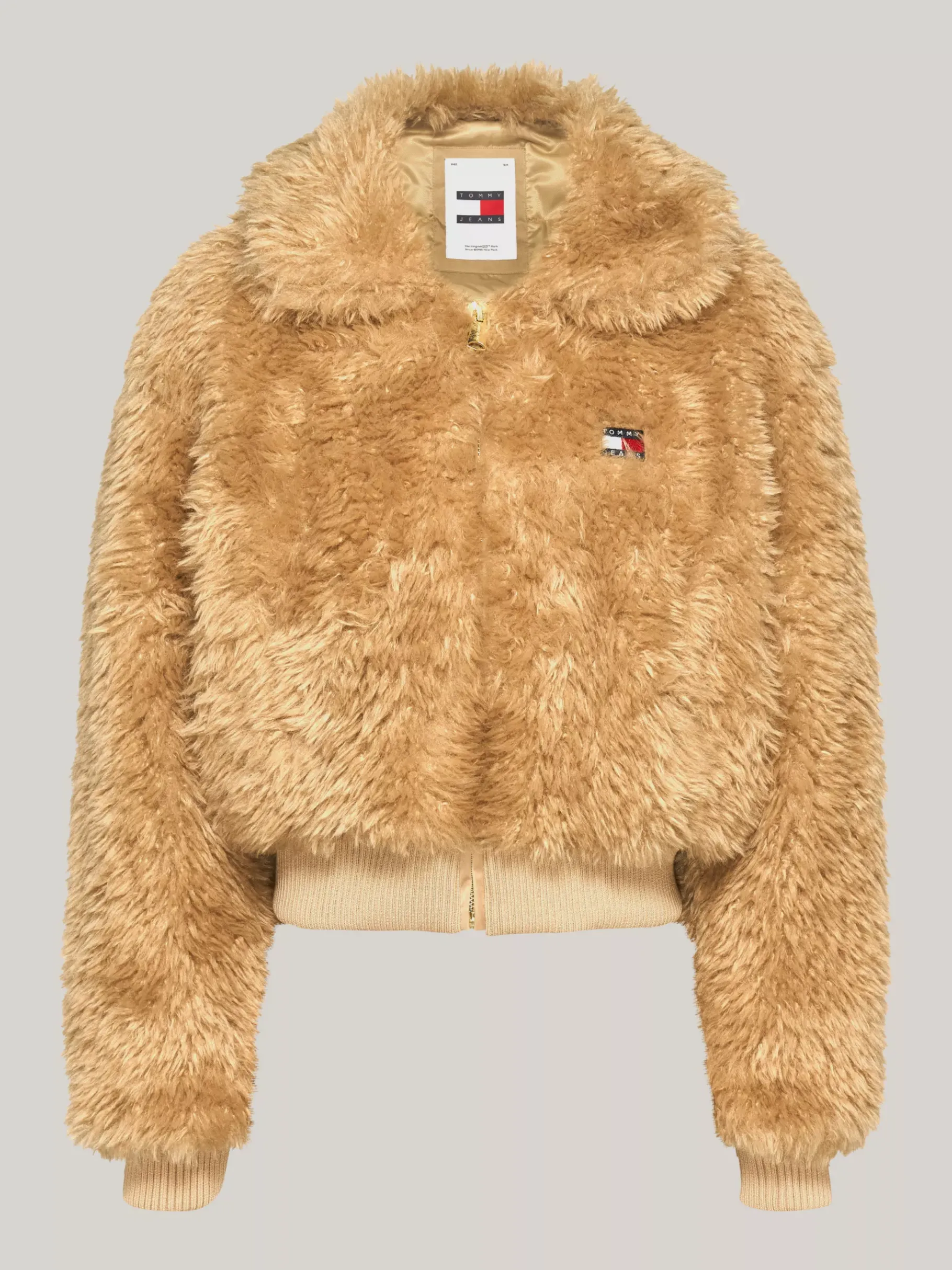 Tommy Hilfiger Kunstfell-Jacke mit Reißverschluss GENTLE GOLD Hot