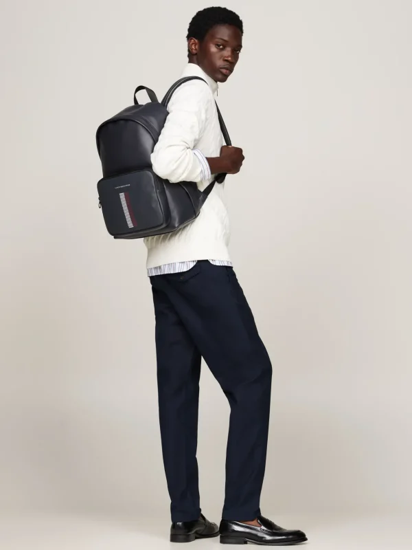 Tommy Hilfiger Kuppelförmiger Rucksack mit Piqué-Struktur SPACE BLUE Discount