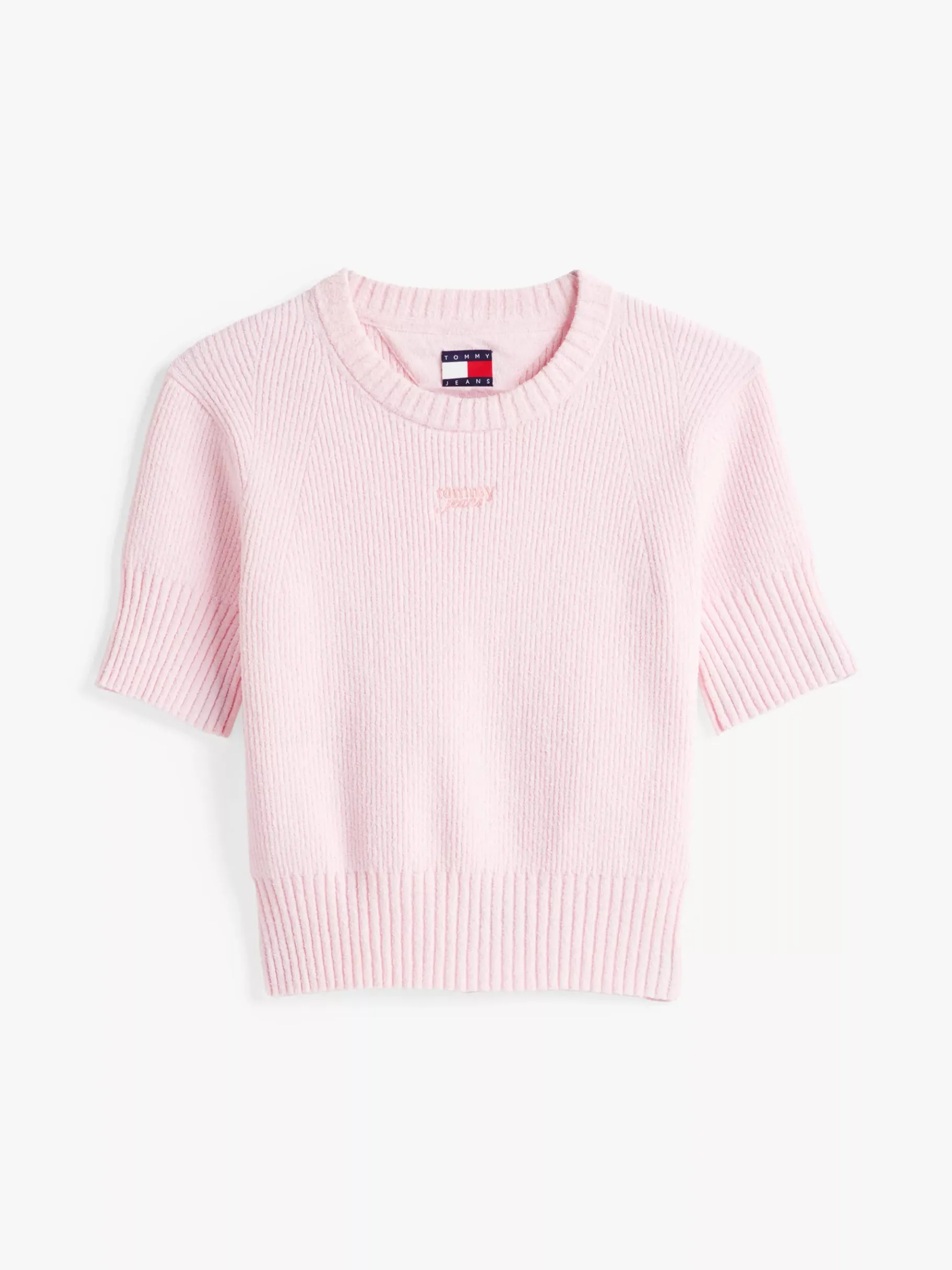 Tommy Hilfiger Kurzarm-Pullover aus Rippstrick PRECIOUS PINK Online