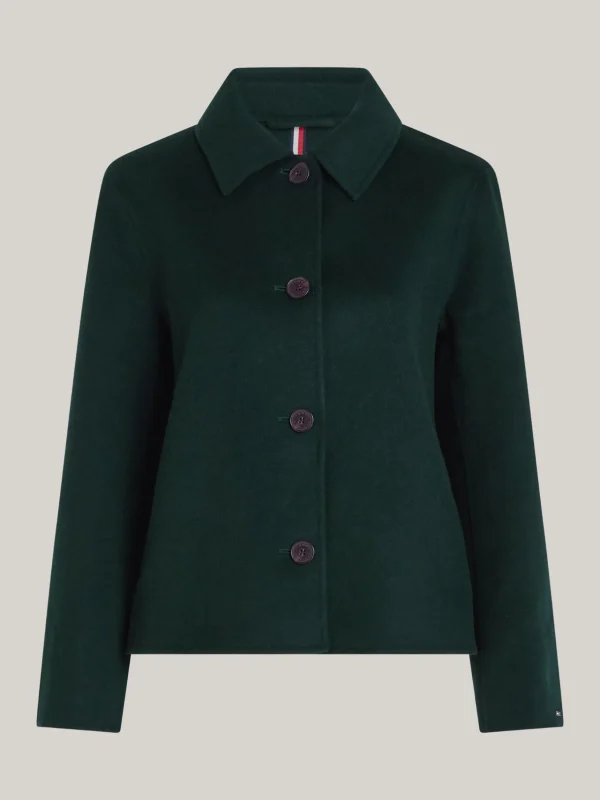 Tommy Hilfiger Kurzer Trenchcoat aus Double Face-Gewebe ORNAMENTAL GREEN Fashion