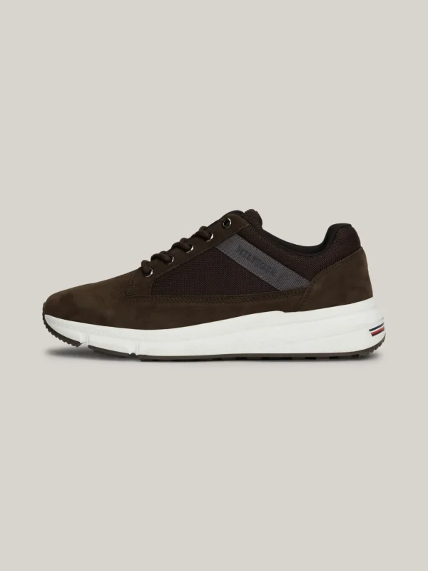 Tommy Hilfiger Lace-up Hybrid-Schuh aus Leder DARK COFFEE Discount
